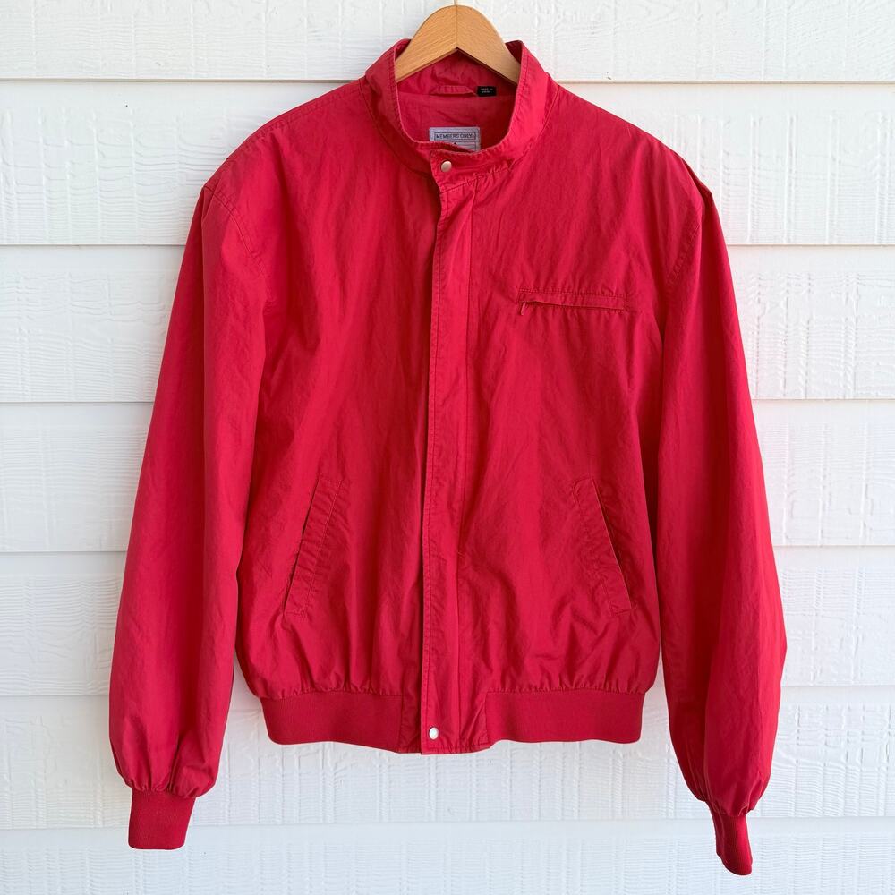 Vintage Members Only Grand Prix Red Bomber Jacket Size 46